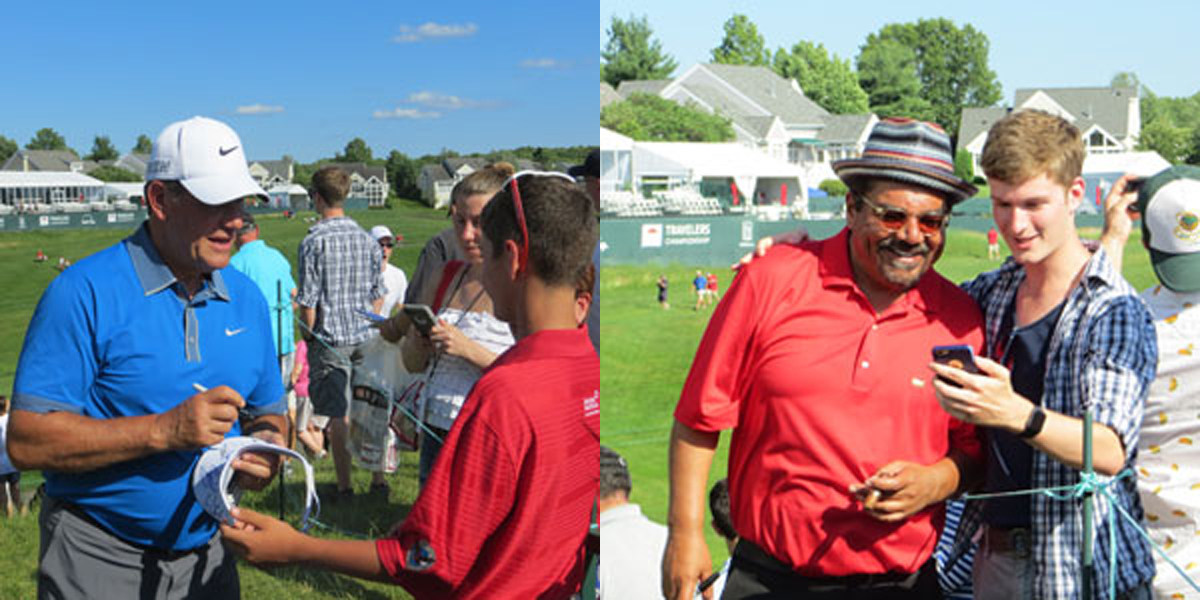 Geno Auriemma, George Lopez at 2015 Travelers Celebrity Pro-Am