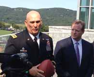 Photo of General Raymond Odierno, U.S. Army Chief of Staff, and NFL Commissioner Roger Goodell